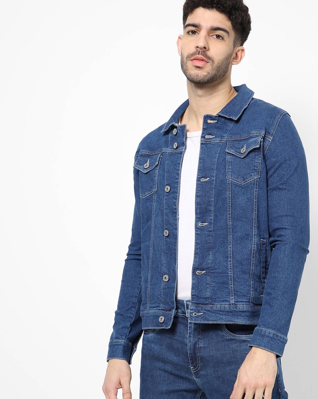 blue saint denim jacket flipkart