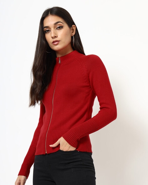 women's snap front fleece cardigan