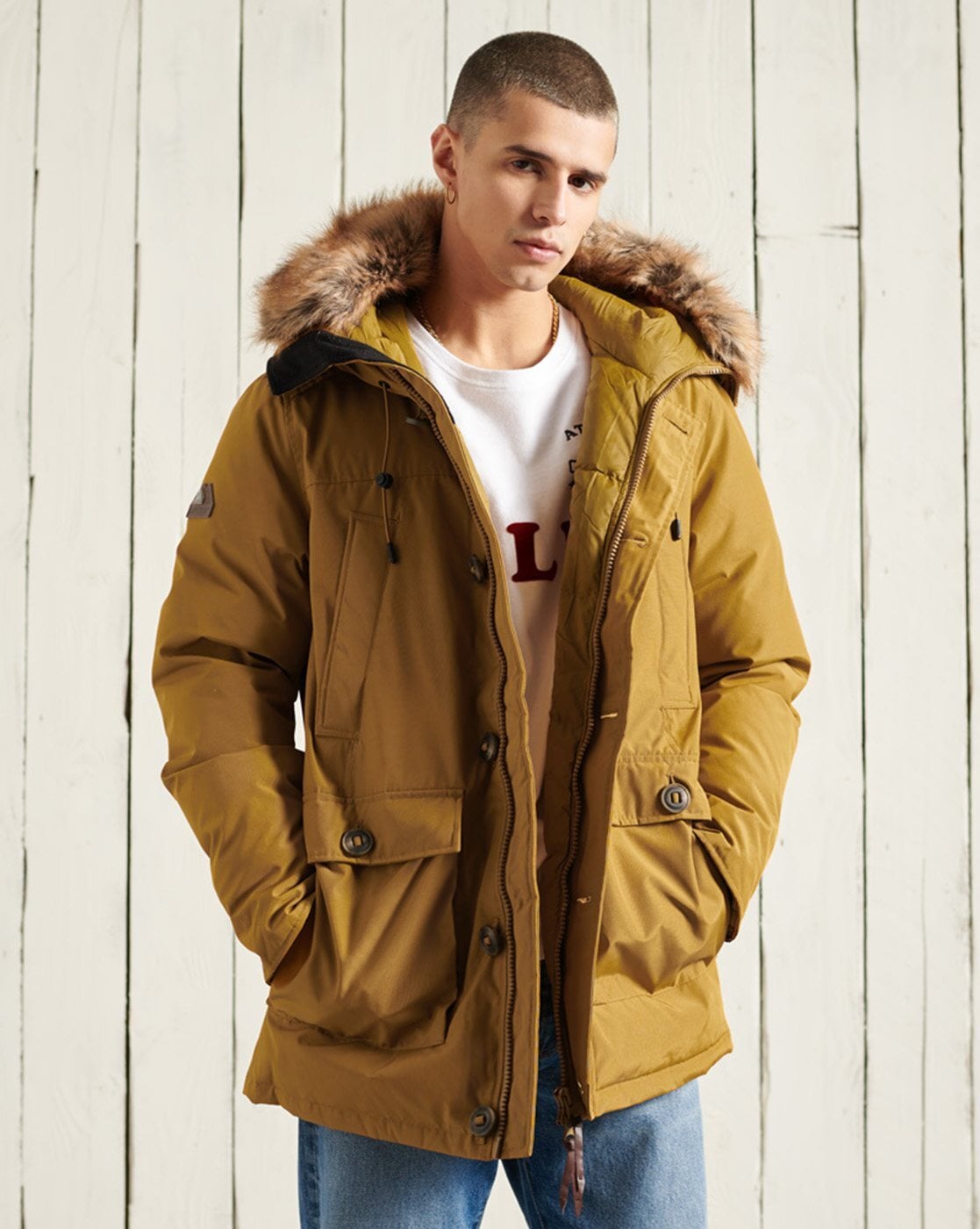 Jack & jones latte on sale parka