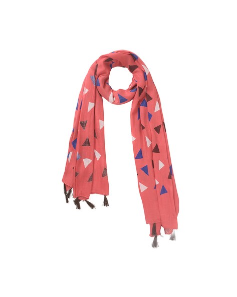 Geometric Print Stole with Tassels Price in India