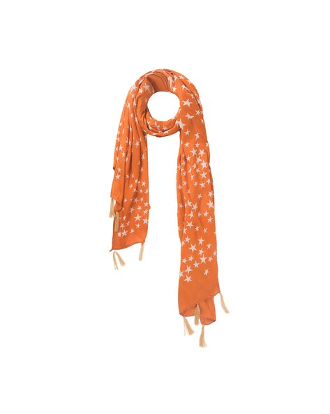 Star Print Stole with Tassels Price in India