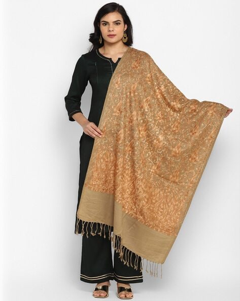 Embroidered Stole with Tassels Price in India