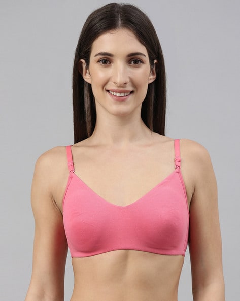  HOMRAA Everyday Sleep Bras, Floral Wirefree Bra Front Button  Closeure Soft T-Shirt Bra Everyday Sports Bras for Middle Aged Women, Fresh  Colors (Color : Pink, Size : 44) : Clothing, Shoes