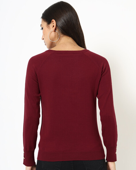 Buy Maroon Sweaters & Cardigans for Women by MADAME Online