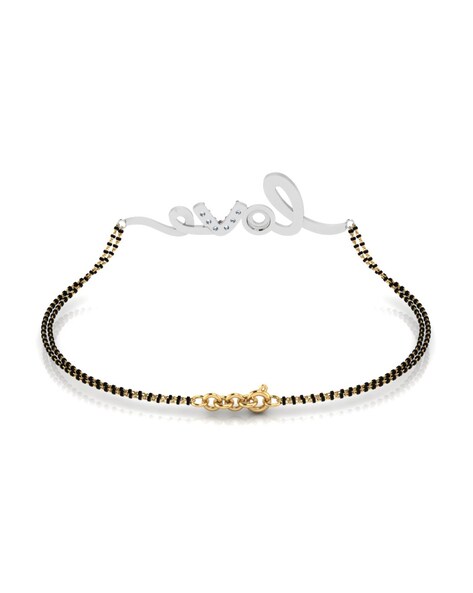Sonam Diamond Mangalsutra Beads Bracelet - 18K White | Diamond mangalsutra,  Beaded bracelets, Modern bracelets