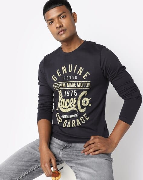 Produkt By Jack & Jones Typographic Print Slim Fit Crew-Neck T-shirt