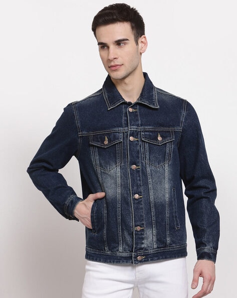 Buy Dark Blue Denim Jacket for Men Online in India -Beyoung