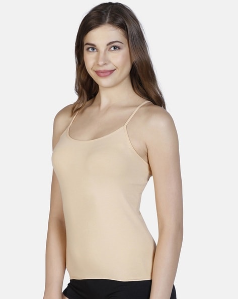 Buy Women's Super Combed Cotton Rib Camisole with Adjustable Straps and  StayFresh Treatment - Light Skin 1487