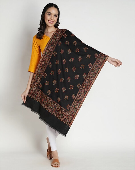 Floral Embellished Stole with Tassels Price in India