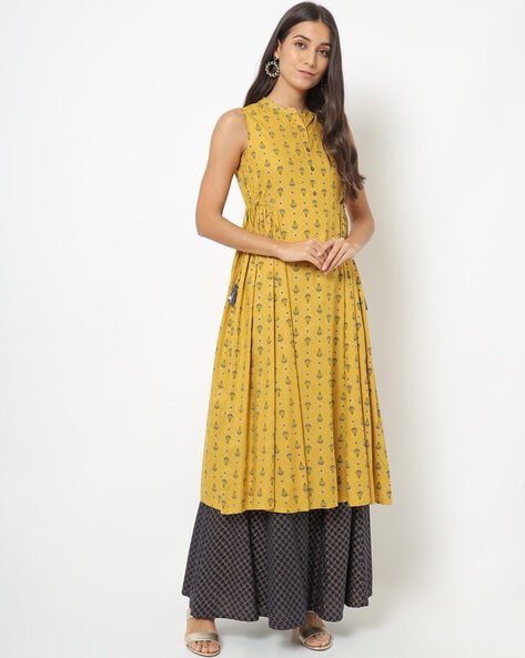 Buy Women's Avaasa Embroidered Fit Flare Kurti Dress 1 Kurta Light Yellow  Size Small Fits Chest 34 - 36 Online - Get 11% Off