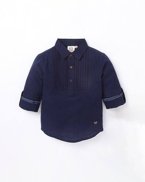 rollup-sleeve pintuck polo one-piece｜レディース