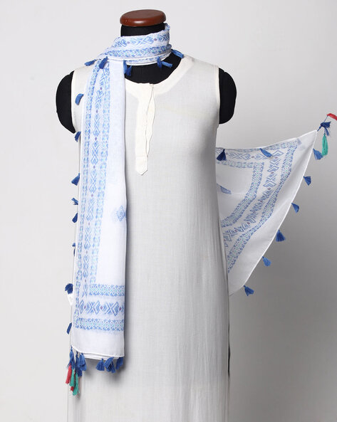 Geometric Print Scarves with Tassels Price in India