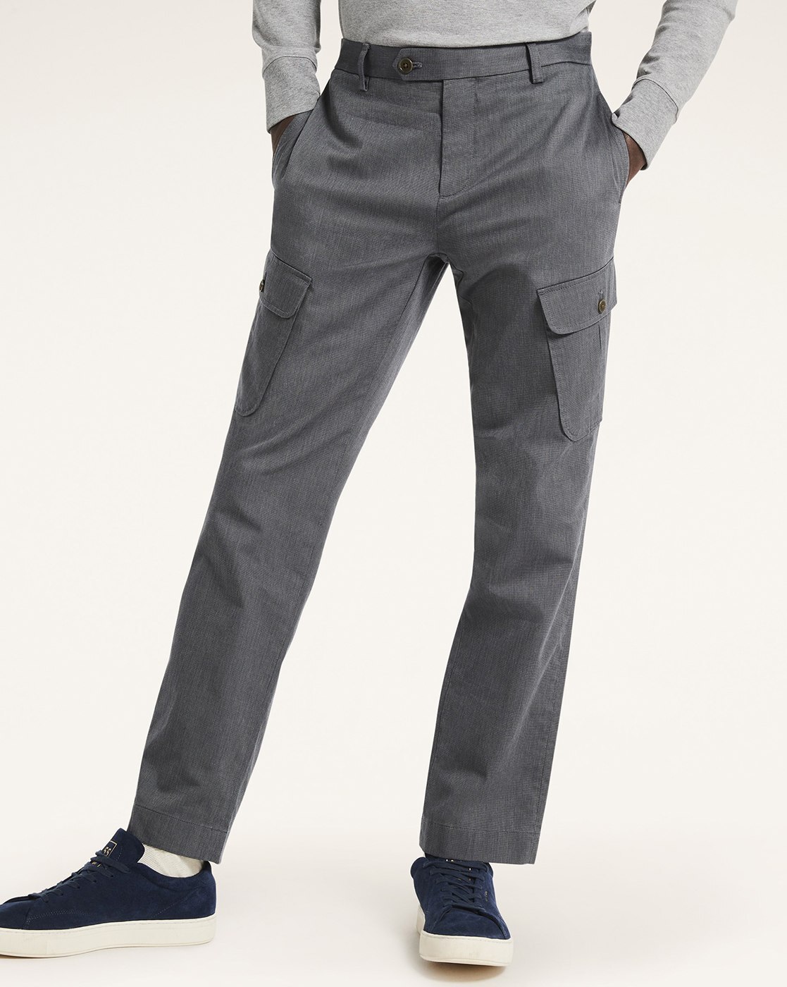 Buy Brooks Brothers Grey Plain Regent Fit Front Trousers for Men Online   Tata CLiQ Luxury