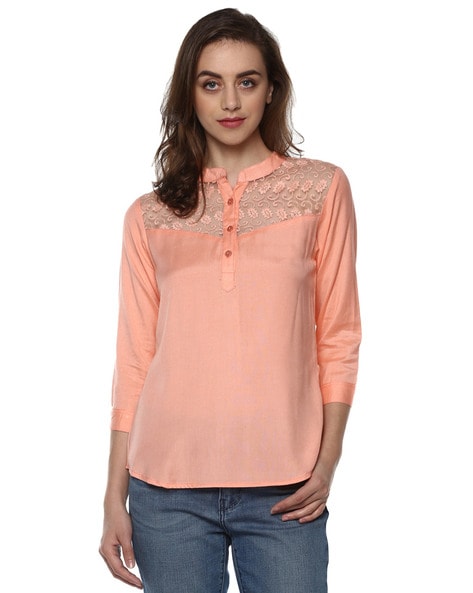 Top with Lace Panel