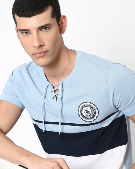 Full Sleeve T Myntra Mens T Shirts Buy Blue Tshirts For Men By