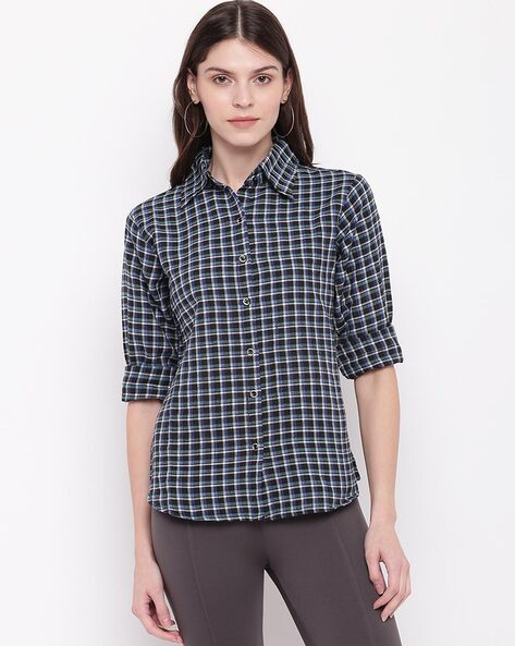 Mayra Checked Slim Fit Shirt