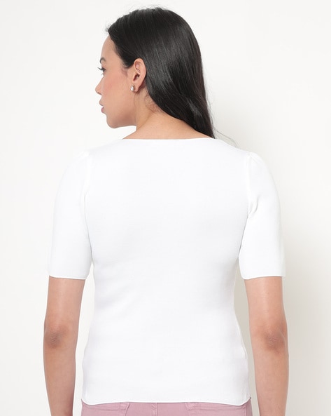 Buy White Tops for Women by Sateen Online