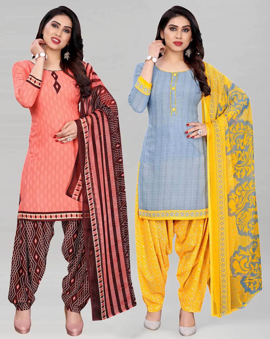 Buy Yellow Dress Material for Women by KIMISHA Online | Ajio.com