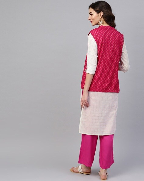 Mehendi Green Silk Kurta With Bundi Jacket Design by Rohit Kamra Jaipur at  Pernia's Pop Up Shop 2024