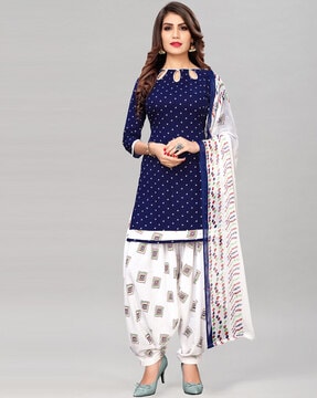 punjabi dress boat neck