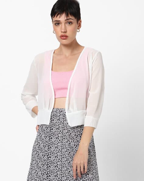 Open-Front Semi-Sheer Jacket