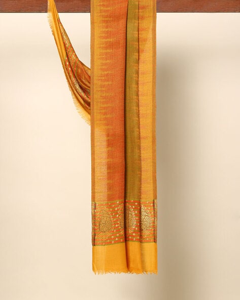 Amritsar Woven Pure Wool Ikat Shawl Price in India
