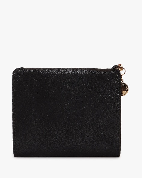 Women Black Falabella Flap Continental Wallet