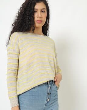 species Striped Boat-Neck Pullover-picture-34