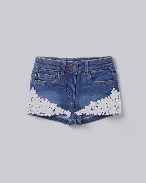 Girls Denim Girls Shorts with Lace Details