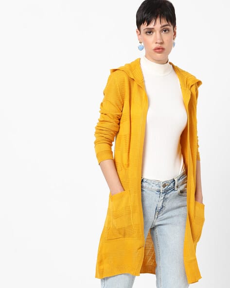 Cardigan Gelbe Longstrickjacke Buy Golden Yellow Sweaters