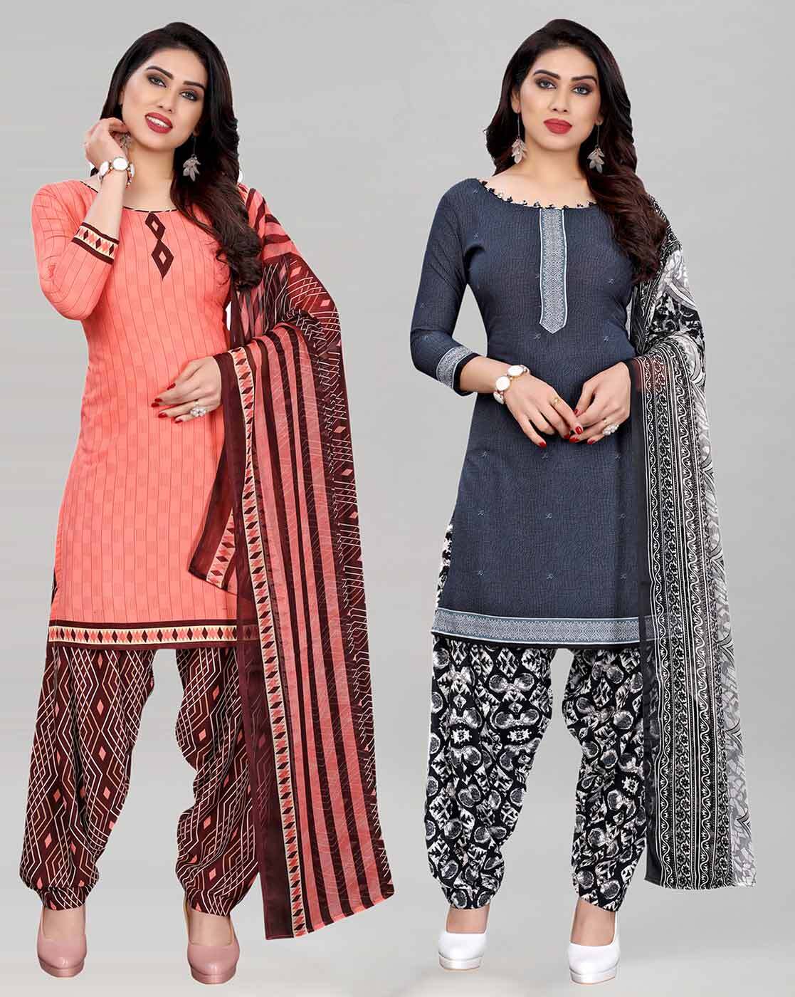 Buy Orange Dress Material for Women by Sun Kalamkari Online | Ajio.com