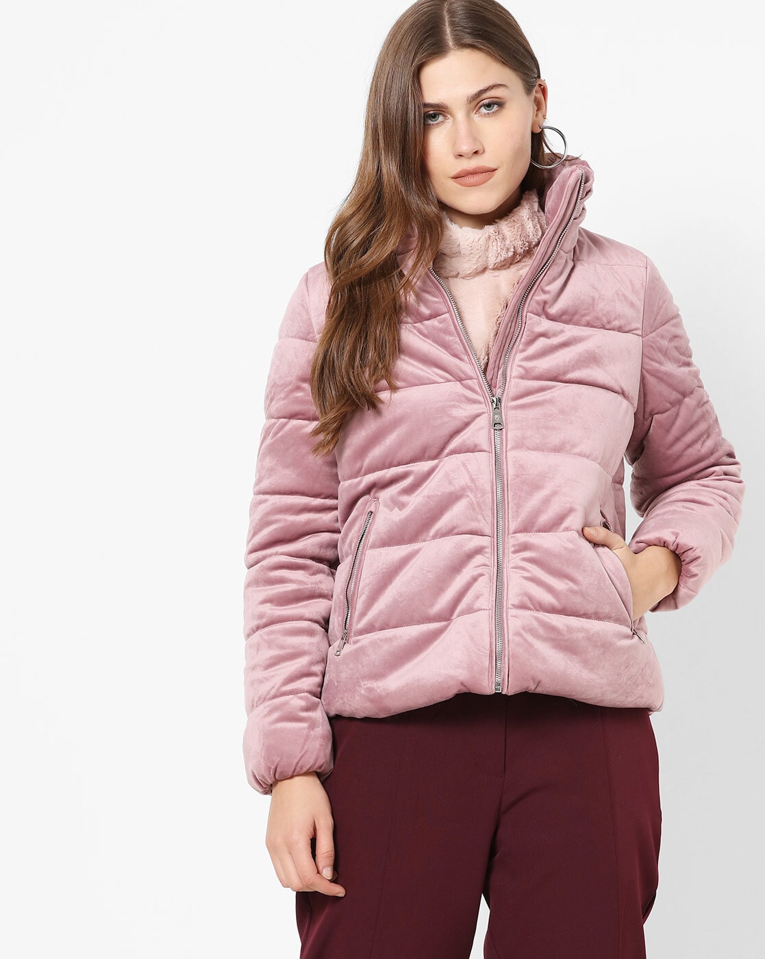 Buy Pink Jackets & Coats for Women by Hailys Online | Ajio.com