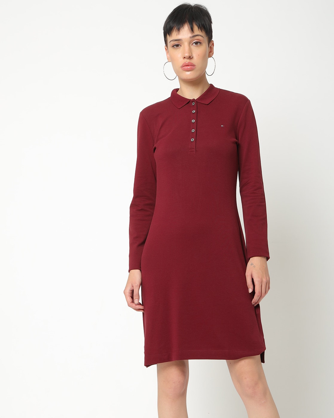 tommy hilfiger burgundy dress