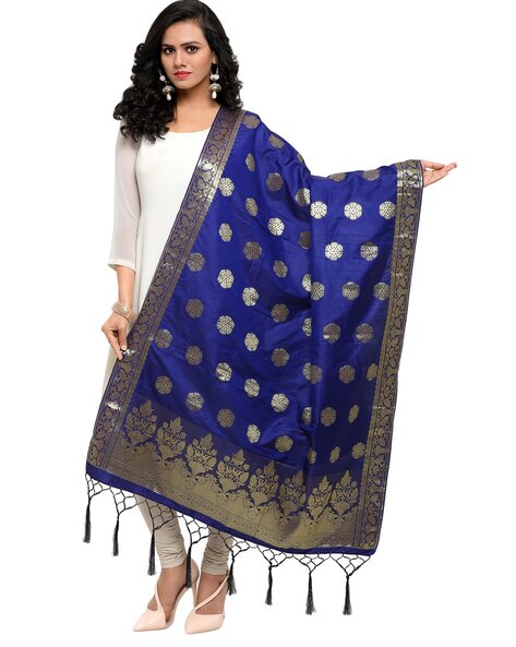 Floral Pattern Dupatta with Fringes Price in India