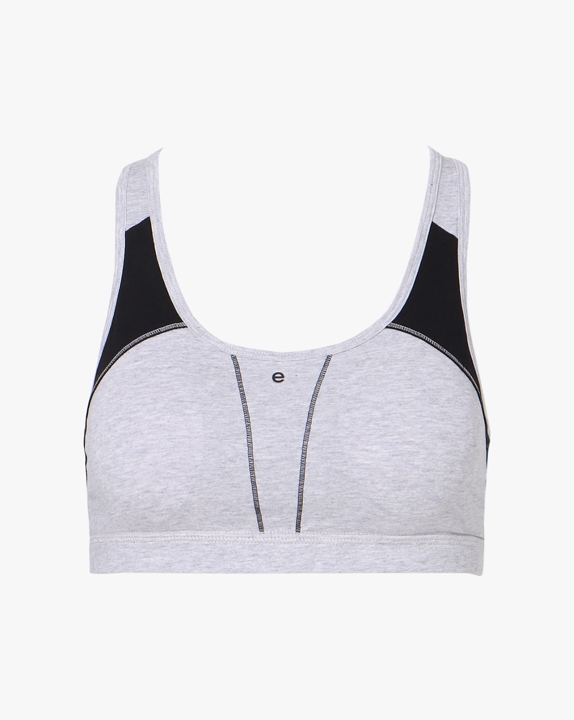 Colourblock Padded Sports Bra with Racer Back