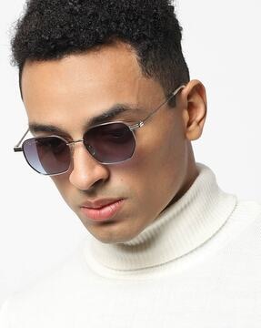 round sunglasses men blue