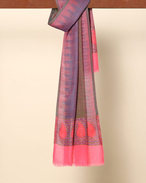 Amritsar Woven Pure Wool Ikat Shawl Price in India