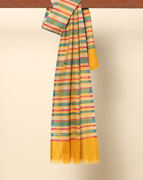 Amritsar Woven Pure Wool Striped Shawl Price in India
