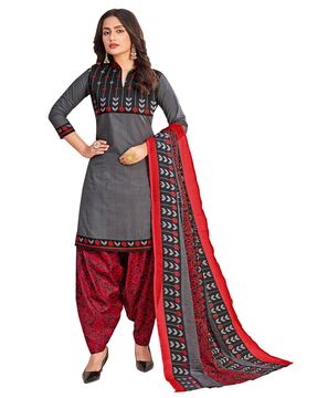 Buy Grey Dress Material for Women by SATRANI Online