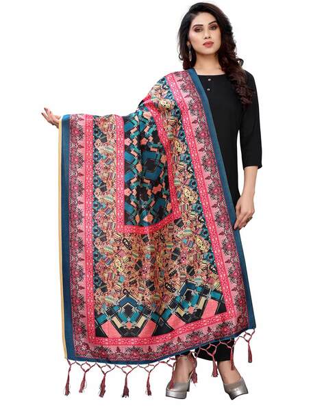 Printed Dupatta with Tassels Accent Price in India