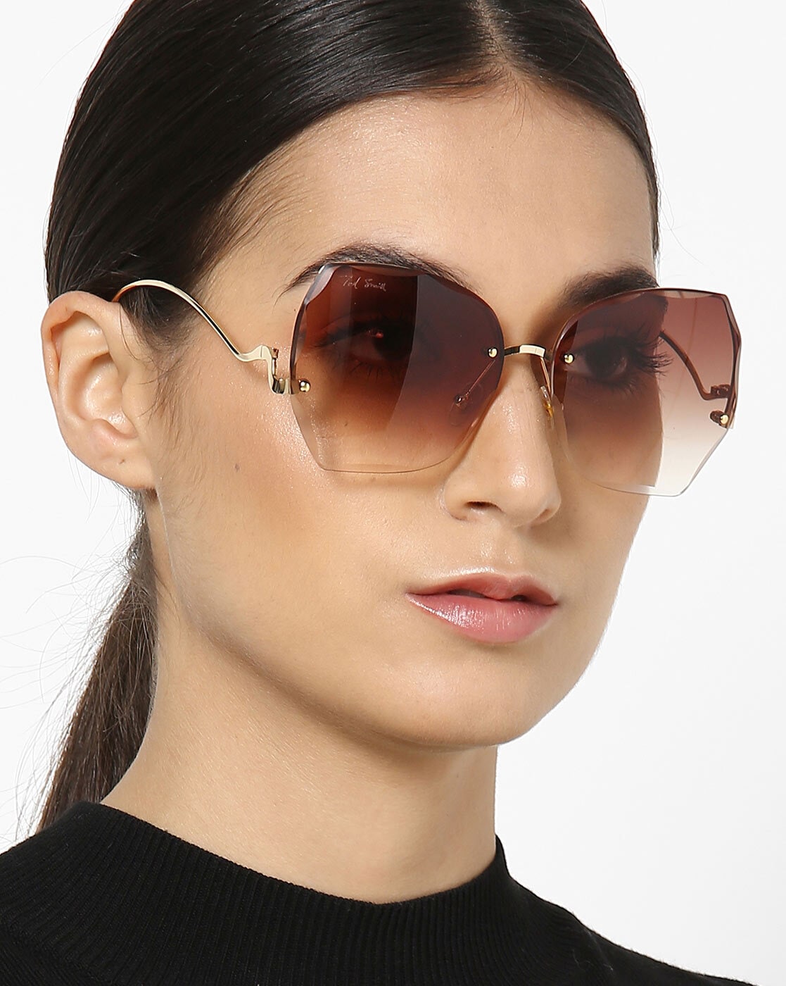 Bottega Veneta Metal Rimless D-frame Sunglasses In Gold | ModeSens