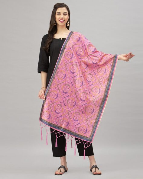 Bandhani Print Dupatta with Tassel Price in India