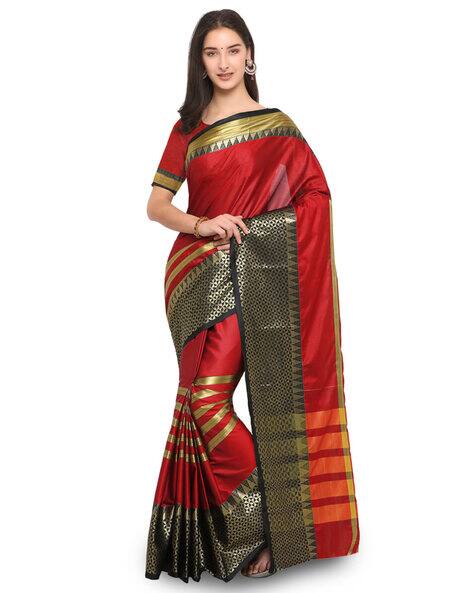 SATRANI Poly Silk Jacquard Saree with Blouse Piece