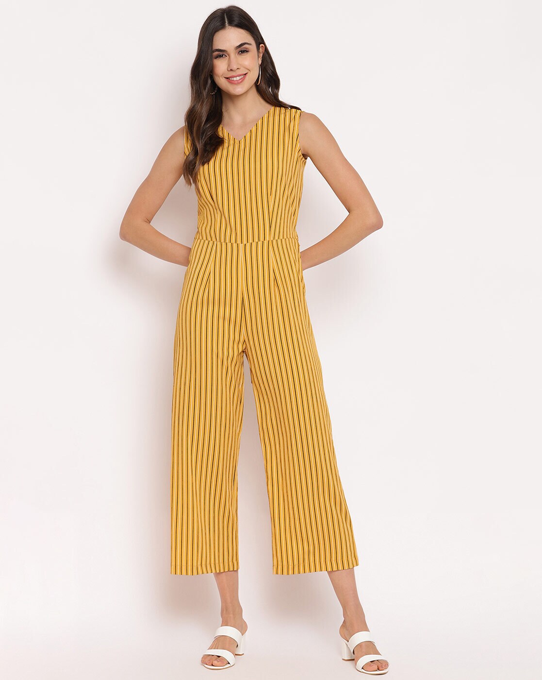 Honey by Pantaloons Green & White Striped Basic Jumpsuit Price in India,  Full Specifications & Offers | DTashion.com