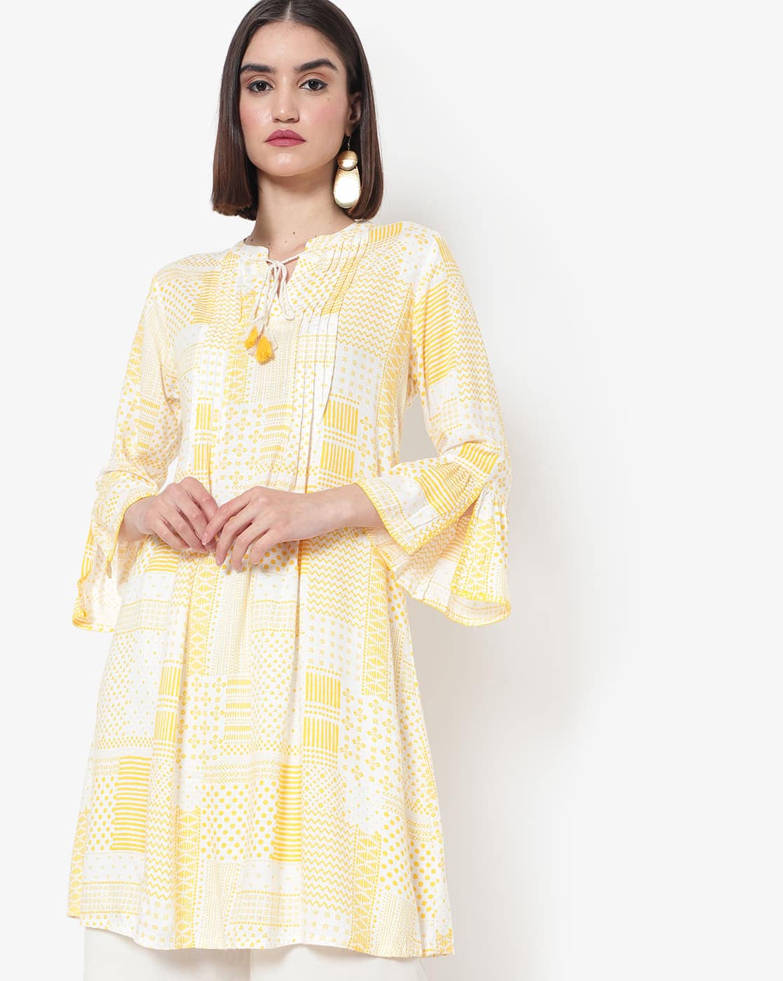 Buy Yellow & White Shirts, Tops & Tunic for Women by Global Desi ...