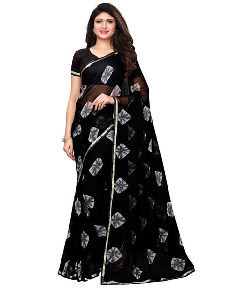 Buy Black Sohini Embroidered Saree with Stitched Blouse Online - RI.Ritu  Kumar India Store View