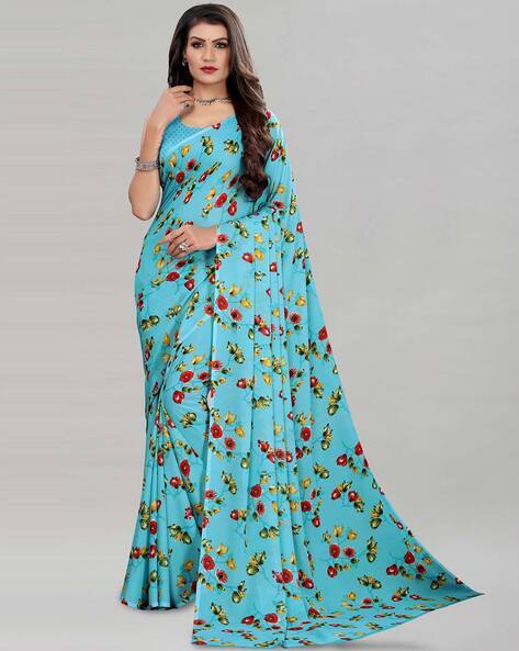 Satrani Saree Myntra Ethnic Wear Sarees Buy Blue Sarees For Women