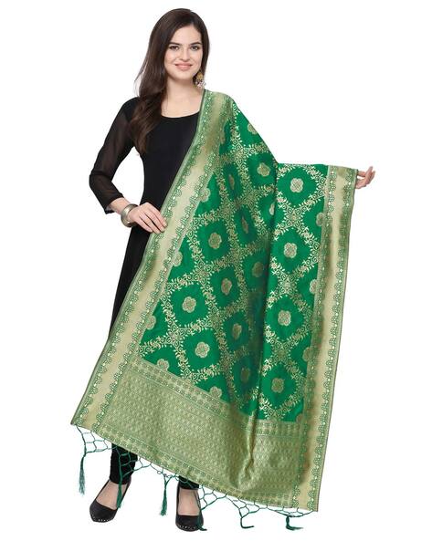 Woven Pattern Dupatta with Fringes Price in India