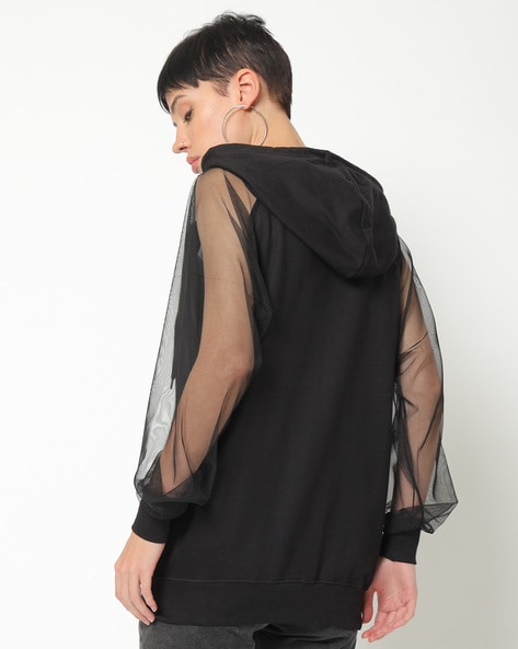 Sheer black clearance hoodie