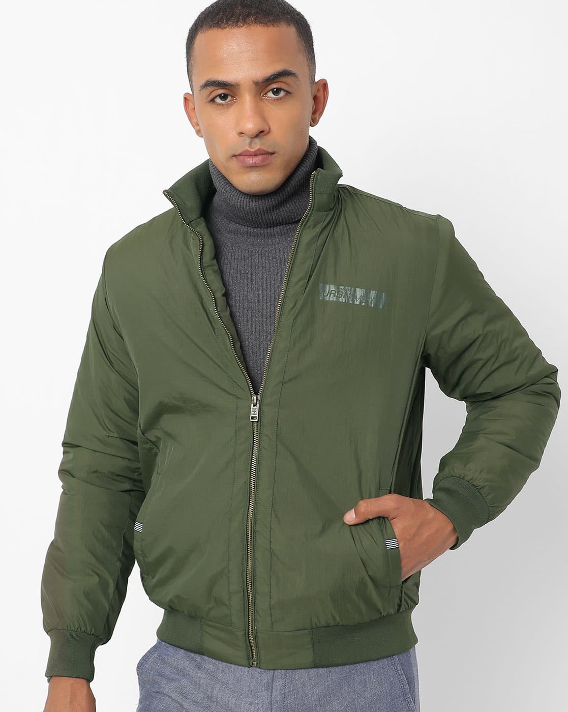 Buy Olive Green Jackets & Coats for Men by DNMX Online | Ajio.com